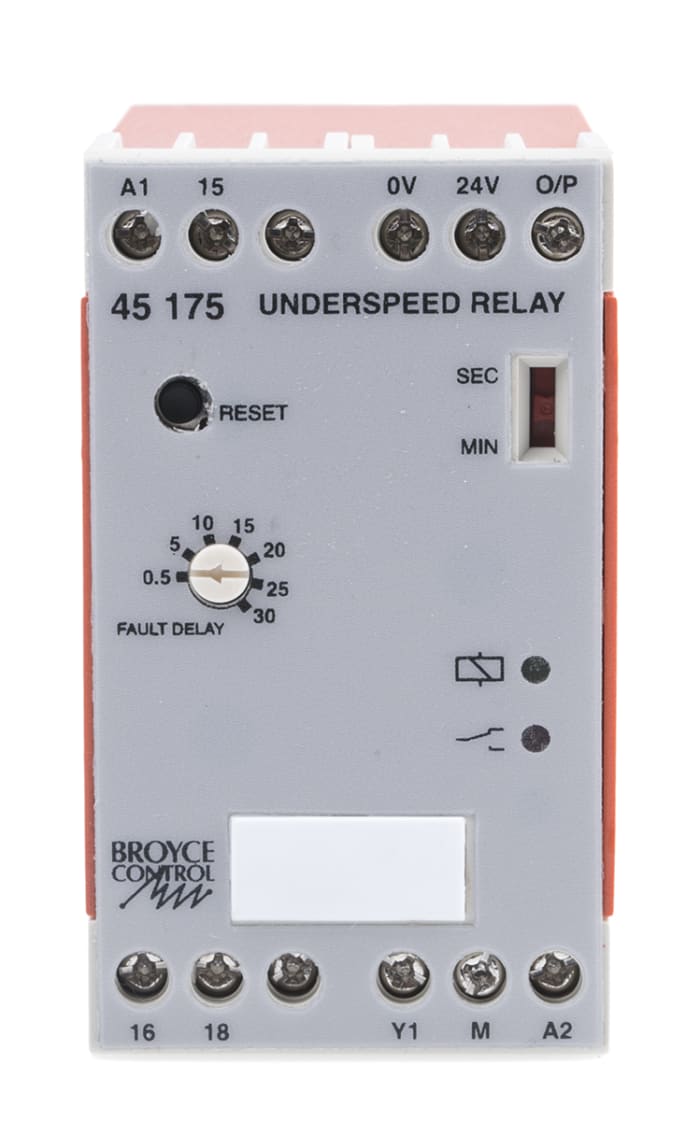 Broyce Control Speed Monitoring Relay, SPDT, DIN Rail