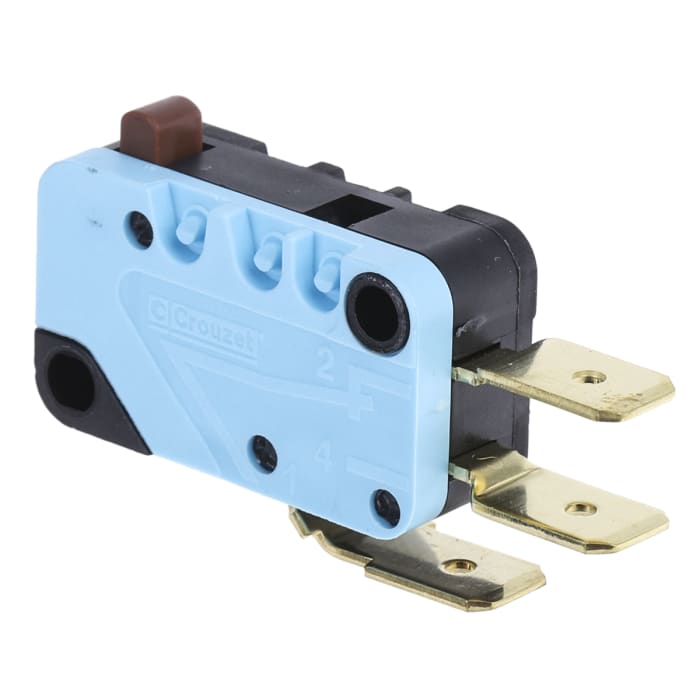 Microrupteur Bouton Crouzet, Cosse, 1RT, 16 A @ 250 V c.a.