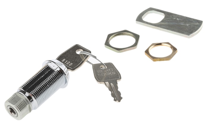 Euro-Locks a Lowe & Fletcher group Company Camlock, 32.7mm Panel-to-Tongue, 20.1 x 17.6mm Cutout, Key Unlock