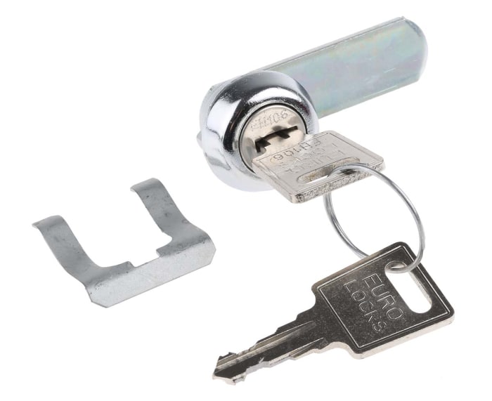 Euro-Locks a Lowe & Fletcher group Company Camlock, 9.5mm Panel-to-Tongue, 20.3 x 17.7mm Cutout, Key Unlock