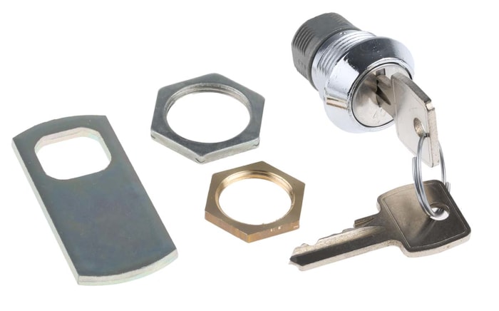 Euro-Locks a Lowe & Fletcher group Company Camlock, 13mm Panel-to-Tongue, 20.1 x 17.6mm Cutout, Key Unlock