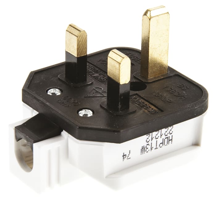 Clavija Masterplug de 2P+E de color Blanco, para Reino Unido, 250 V, 13A, Montaje de Cable