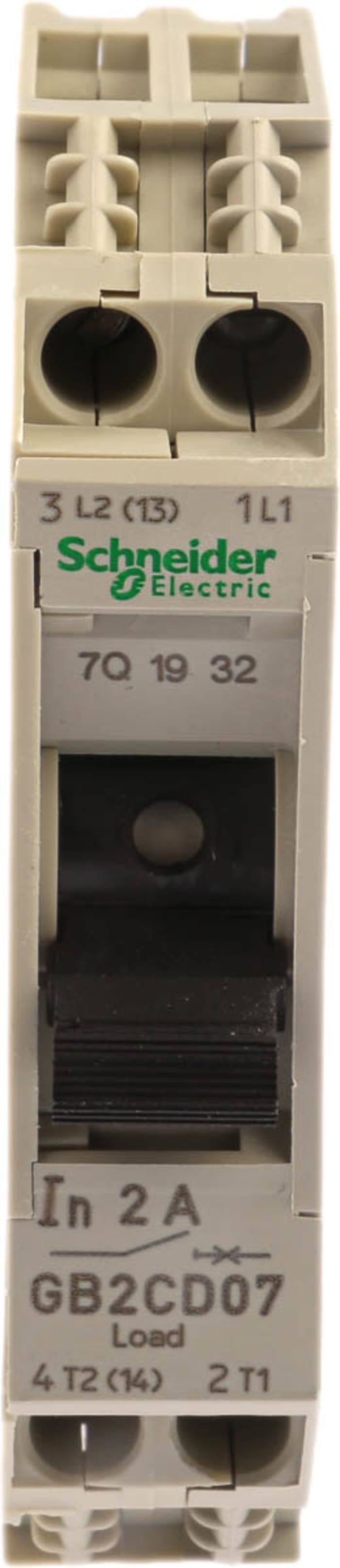 Schneider Electric TeSys Thermal Magnetic Circuit Breaker - GB2 1P + N Pole 250V ac Voltage Rating DIN Rail Mount, 2A