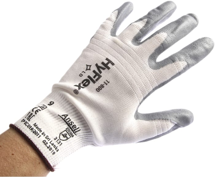 11-800/09 Ansell | Ansell HyFlex 11-800 White Nylon General Purpose ...