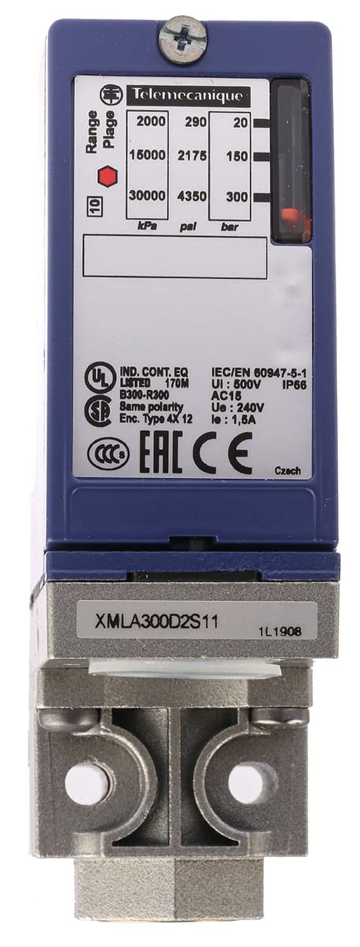 Tlakový snímač Diferenciál Kabelová průchodka PG13,5 pro Hydraulické kapaliny max. tlak 300bar 120→ 240 V stř.,