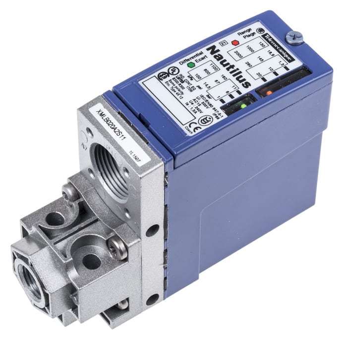 Telemecanique Sensors Pressure Sensor, 1.3bar Min, 20bar Max, Relay Output, Differential Reading