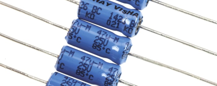 Vishay 47μF Aluminium Electrolytic Capacitor 25V dc, Axial, Through Hole - MAL202136479E3