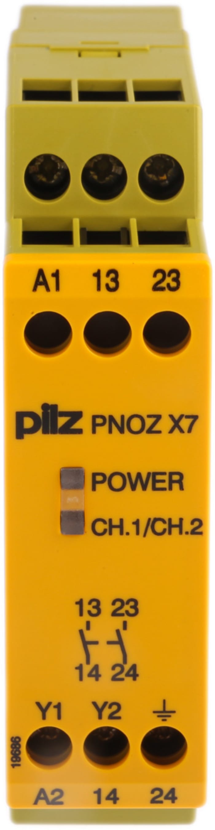 Pilz PNOZ X PNOZ X7 Emergency Stop Safety Relay, 230V ac, Single Channel, 2 Safety Contacts