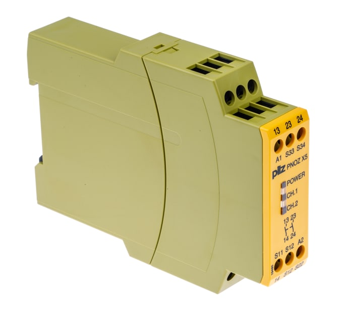 Pilz PNOZ X PNOZ X5 Emergency Stop Safety Relay, 24V ac/dc, Single/Dual-Channel, 2 Safety Contacts