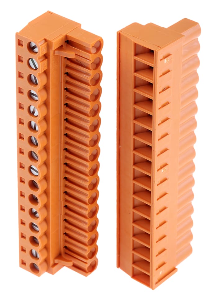 Weidmuller BL 5.08 Series Pluggable Terminal Block, 16-Contact, 5.08mm Pitch, Cable Mount, 1-Row, Screw Termination