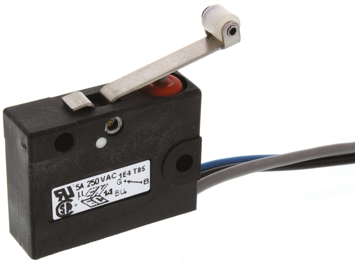 Saia-Burgess Roller Lever Micro Switch, Pre-wired Terminal, 5 A @ 250 V ac, SPDT, IP67