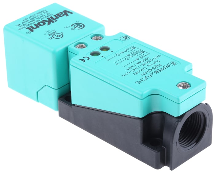 Pepperl + Fuchs Block Proximity Sensor, 15 mm Detection, 20 → 253 V ac