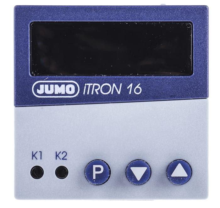 Jumo iTRON PID Temperature Controller, 48 x 48 (1/16 DIN)mm 1 (Analogue) Input, 2 Output Logic, Relay, 110 → 240