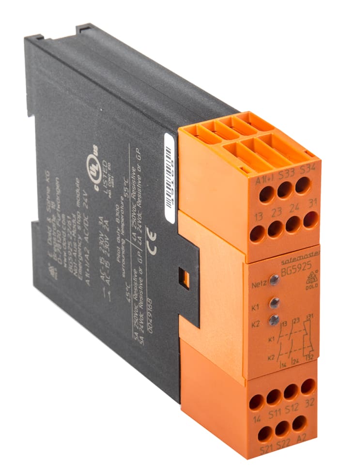 Dold Safemaster BG 5925 Safety Relay 24V ac/dc, Single/Dual-Channel 3 Safety Contacts