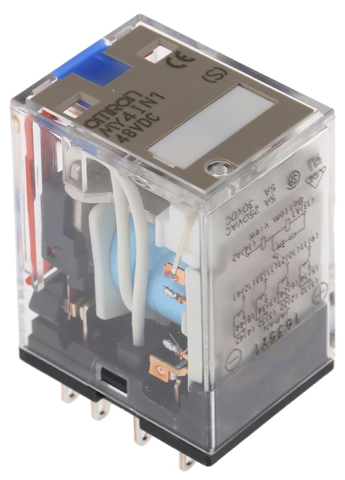Omron Plug In Power Relay, 48V dc Coil, 5A Switching Current, 4PDT
