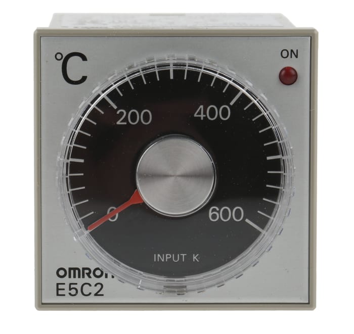 Omron E5C2 Panel Mount, Din-Rail Removable Socket On/Off Temperature Controller, 48 x 48mm Relay, 100 → 240 V ac Supply