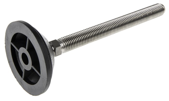 Nu-Tech Paslanmaz Çelik Ayarlanabilir Ayak A095/001, Çap: 70mm, Toplam Yükseklik: 186mm, Yük Kapasitesi: 1500kg, M16