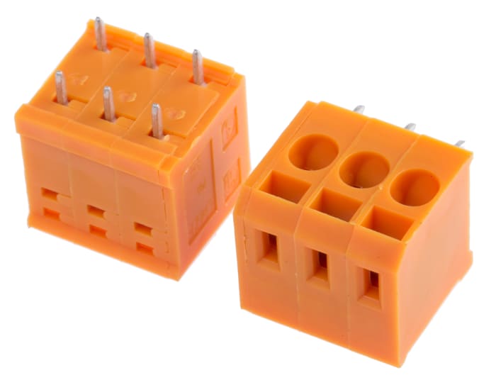 Weidmuller LMZF 5.08 Series PCB Terminal Strip, 3-Contact, 5.08mm Pitch, Through Hole Mount, 1-Row, Screw Termination