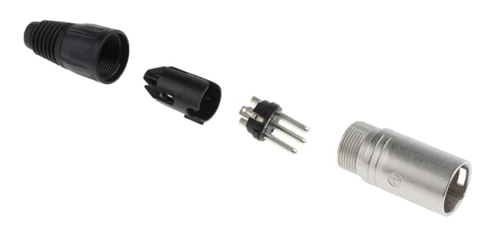 Neutrik Cable Mount XLR Connector, Male, 50 V, 3 Way, Silver Plating