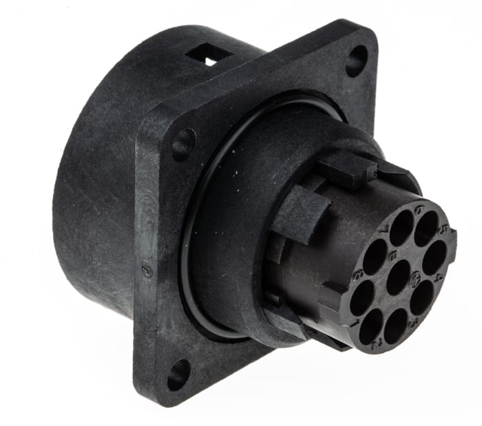 Amphenol Industrial Circular Connector, 8 + PE Contacts, Panel Mount, Socket, Female, IP65, Ecomate C16 Series