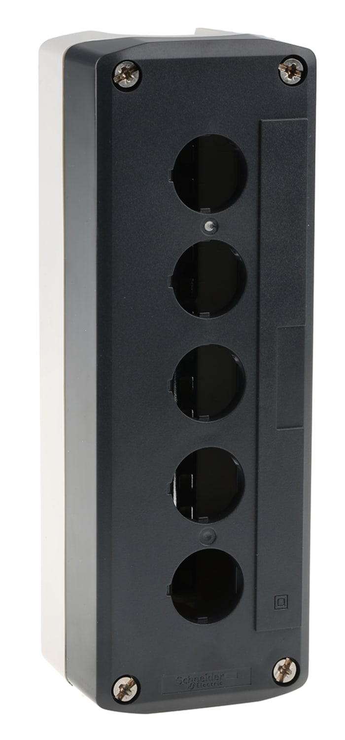 Schneider Electric Grey Plastic Harmony XALD Control Station Enclosure - 5 Hole 22mm Diameter