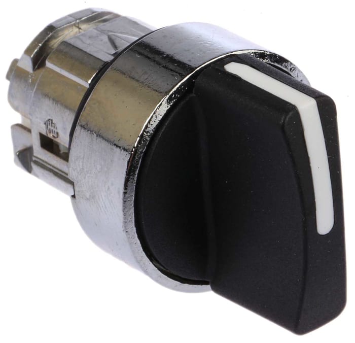 Schneider Electric Harmony XB4 Series 3 Position Selector Switch Head, 22mm Cutout, Black Handle