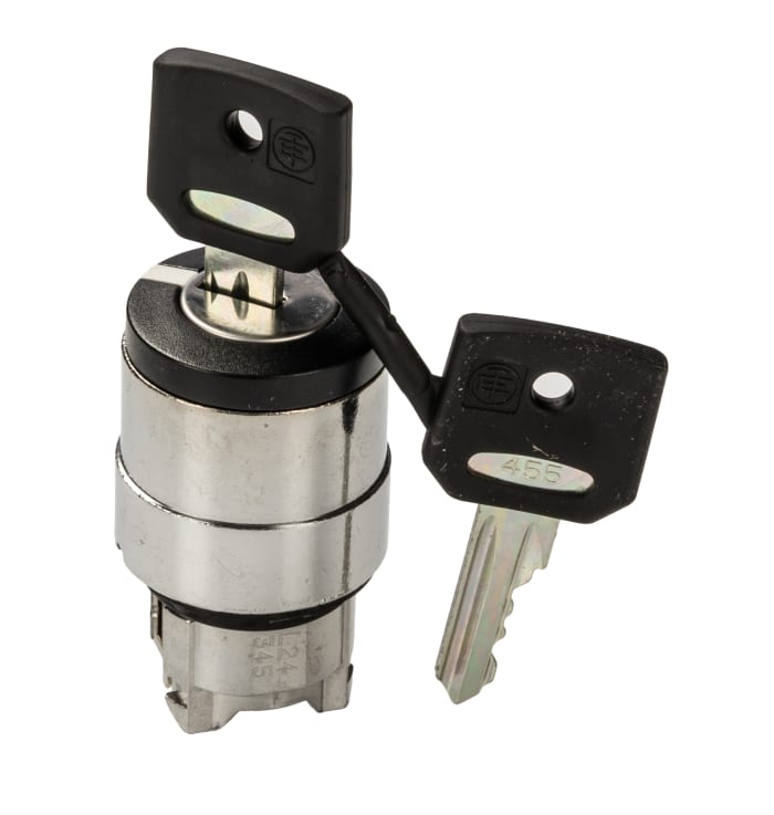 Schneider Electric Harmony XB4 2-position Key Switch Head, Latching, 22mm Cutout