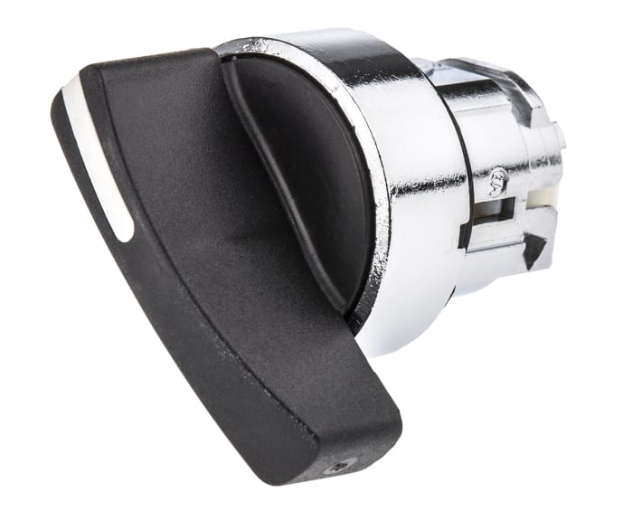 Schneider Electric Harmony XB4 Series 2 Position Selector Switch Head, 22mm Cutout, Black Handle