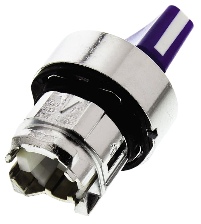 Schneider Electric Harmony XB4 Series 2 Position Selector Switch Head, 22mm Cutout, Blue Handle