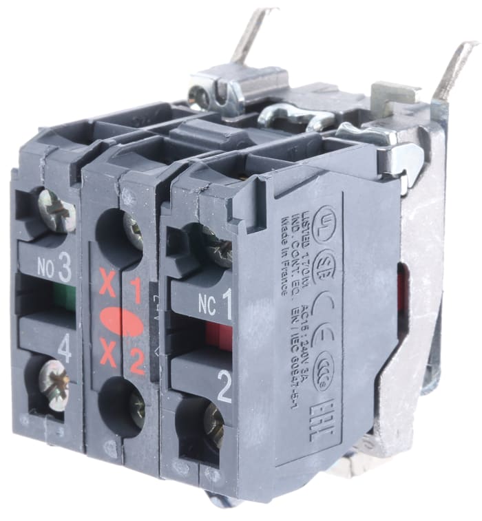 Schneider Electric Harmony XB4 Series Push Button Switch, 1 NO + 1 NC, 24V ac/dc