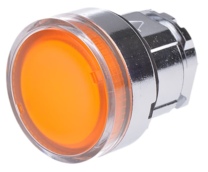 Tête de bouton poussoir Schneider Electric, Harmony XB4 Orange, Ø découpe 22mm, Retour par ressort