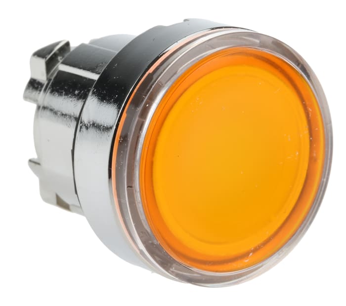 Tête de bouton poussoir Schneider Electric, Harmony XB4 Orange, Ø découpe 22mm, Retour par ressort