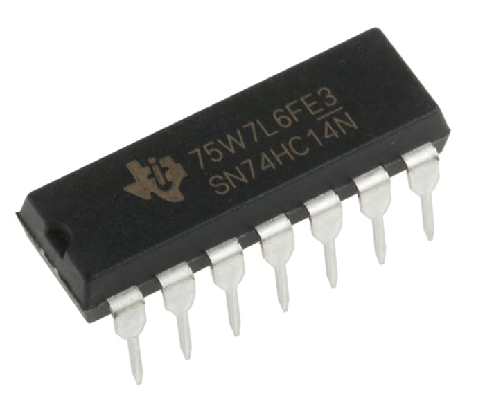 Texas Instruments SN74HC14N, Hex Schmitt Tetikleyicili İnverter, 2 → 6 V, 14-Pinli PDIP