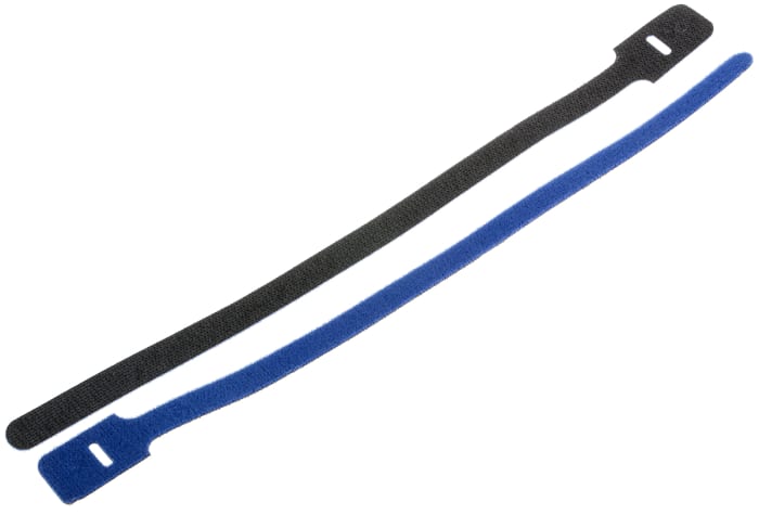 RS PRO Hook & Loop Cable Tie, 325mm x 25 mm, Blue Fabric