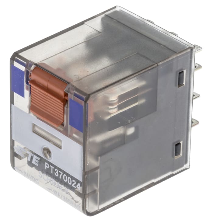 Relais de puissance TE Connectivity PT, 3 RT, bobine 24V c.c. Montage sur CI