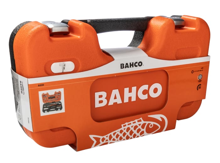 Bahco 34-Piece Metric 1/4 in; 3/8 in Standard Socket/Bit Set with Ratchet, 6 point; Hex Bit; Phillips Bit; Slotted Bit