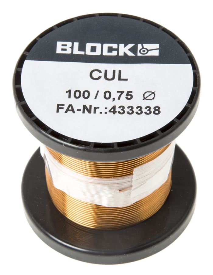 Block 0.75mm Enamelled Copper Wire, 21 AWG 20m Reel