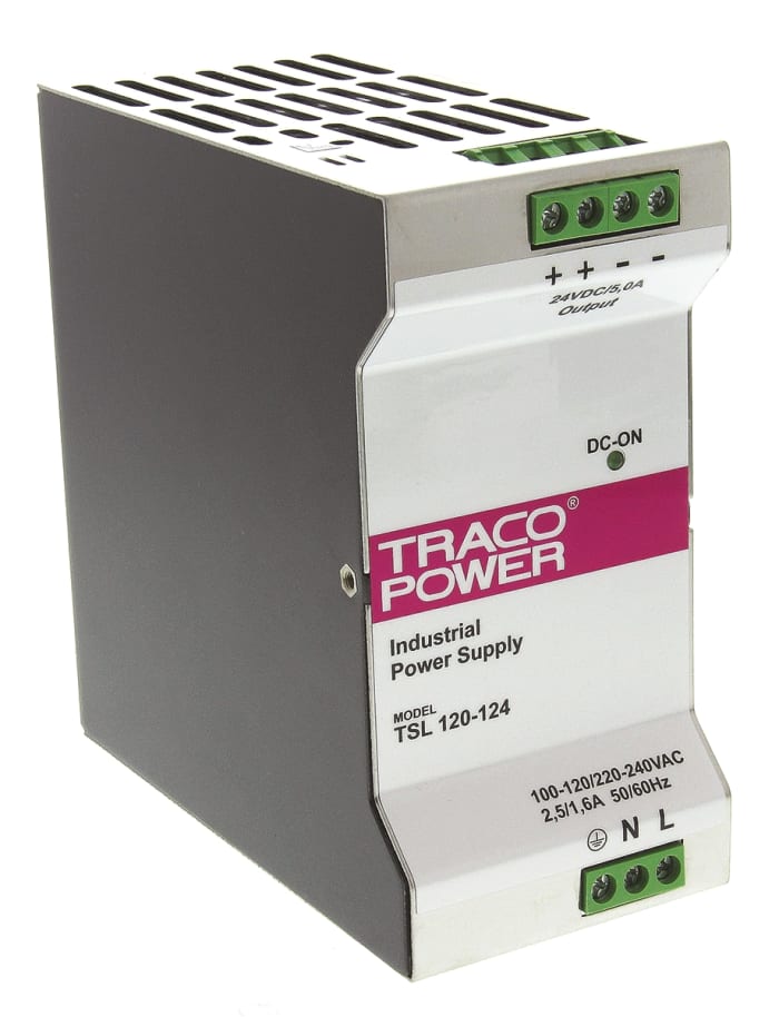 TRACOPOWER Switch Mode DIN Rail Panel Mount Power Supply ac Input dc Output, 5A Output, 120W