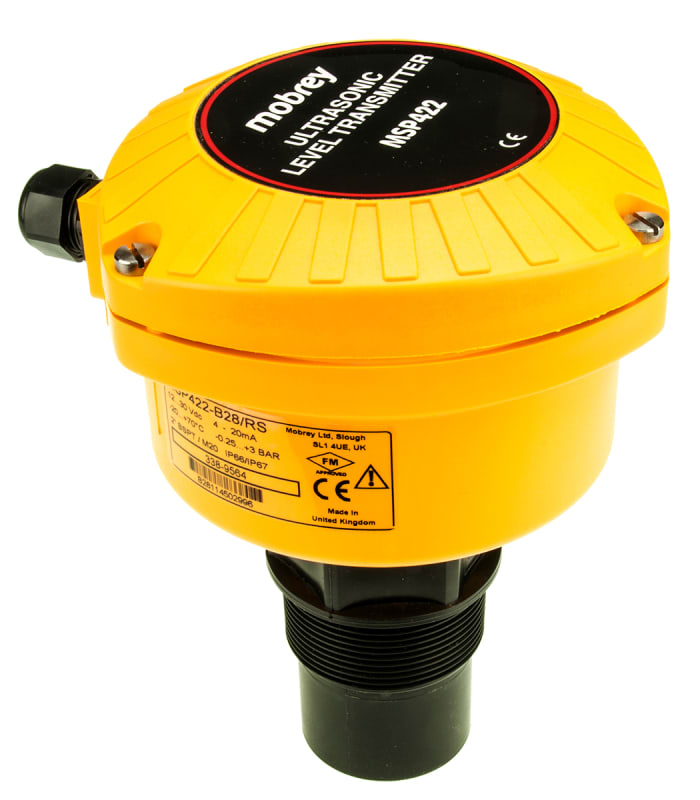 Mobrey Level Transmitter Level Probe, 4-20mA Output, Top Mount, Glass Filled Nylon Body