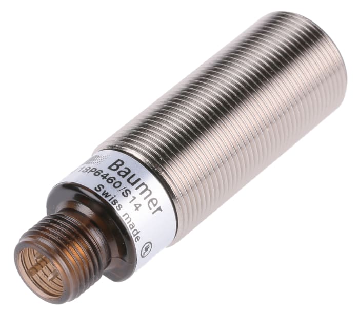 Baumer Fotoelektrik Sensör, Yayınımlı Algılama Aralığı: 60 → 430 mm, PNP, Stil: Silindir, IP67