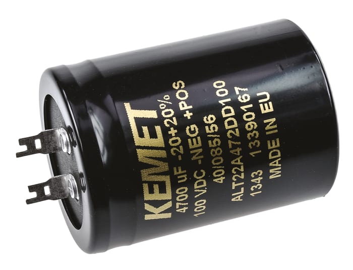 KEMET 4700μF Aluminium Electrolytic Capacitor 100V dc, Solder Lug - ALT22A472DD100
