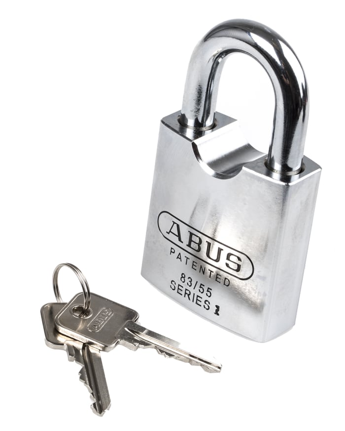 ABUS Key Weatherproof Steel Heavy Duty Padlock, 11.1mm Shackle, 55mm Body