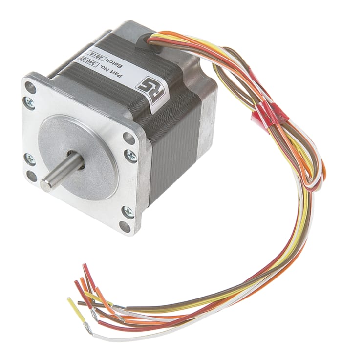 Moteur pas-à-pas Unipolaire Aimant permanent hybride, 0.75Nm 1.8°, 8 fils, 70 V c.c.