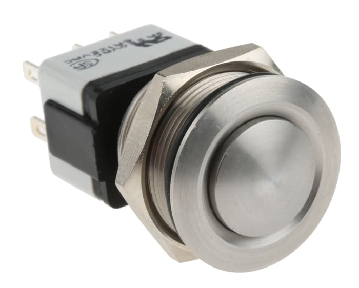 APEM AV Series Push Button Switch, Latching, Panel, 30 x 30 mm Cutout, DPDT, IP65, 24 V 250 V