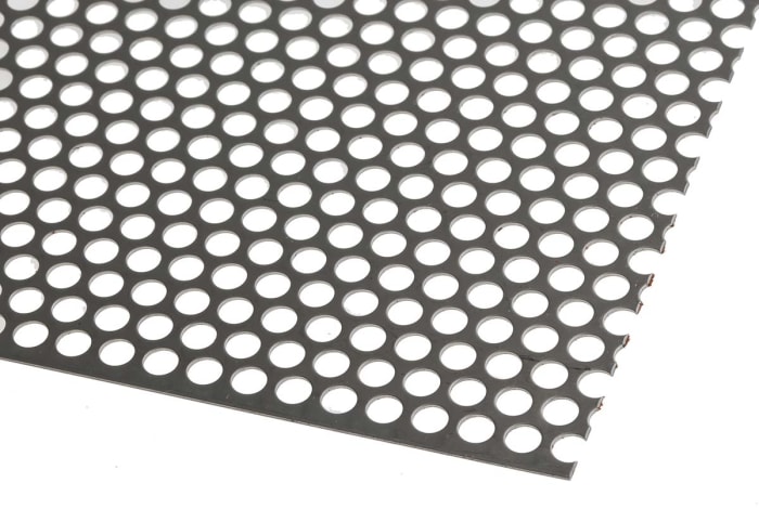 RS PRO Stainless Steel Perforated Metal Sheet 500mm x 500mm, 0.55mm Thick