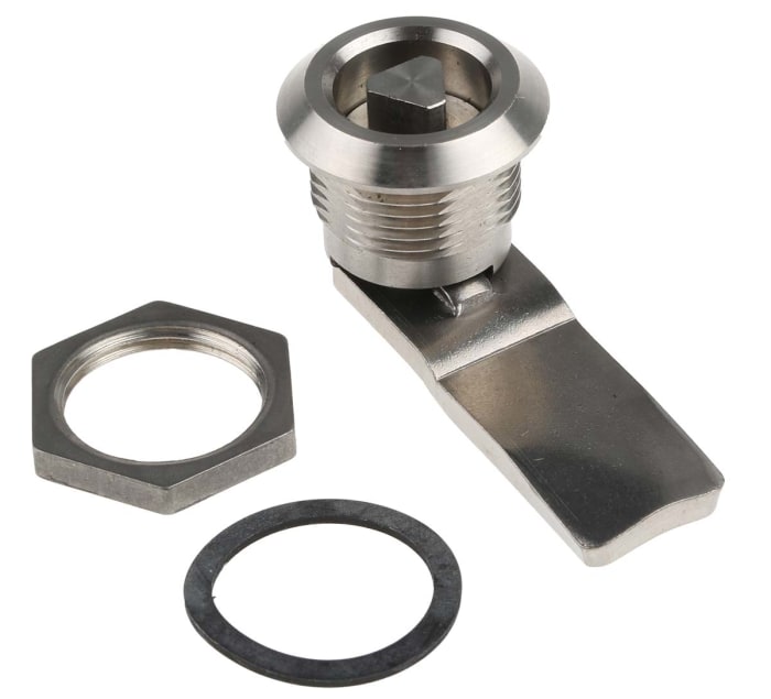 Steinbach & Vollman Stainless Steel Triangular Lock, 20mm Panel-to-Tongue, 20.2 x 22.2mm Cutout, Key Unlock