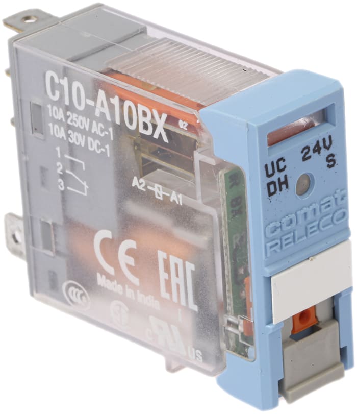 Výkonové relé SPDT zásuvné 24V ac/dc C10