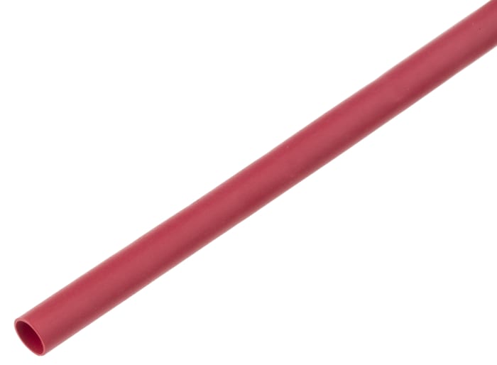 TE Connectivity Heat Shrink Tubing, Red 3.2mm Sleeve Dia. x 1.2m Length 2:1 Ratio, RNF-100 Series