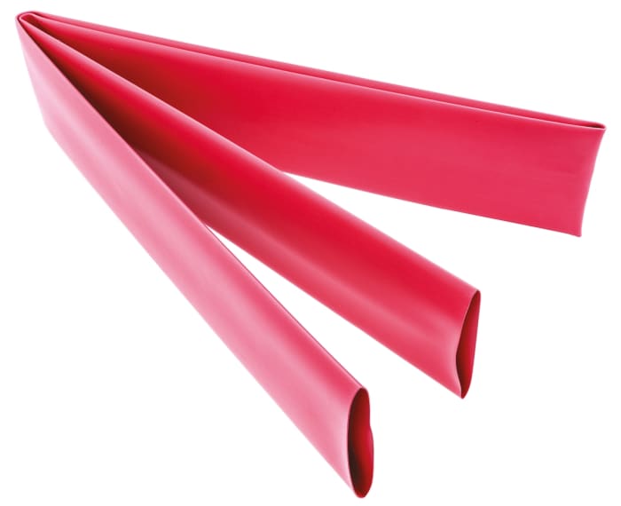 Gaine thermorétractable TE Connectivity, Diam. 38mm, Long. 1.2m, Rétreint 2:1, Rouge