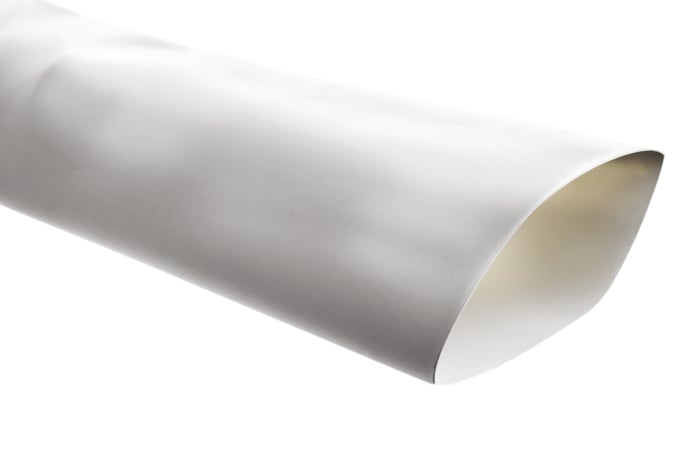 TE Connectivity Heat Shrink Tubing, White 51mm Sleeve Dia. x 1.2m Length 2:1 Ratio, RNF-100 Series